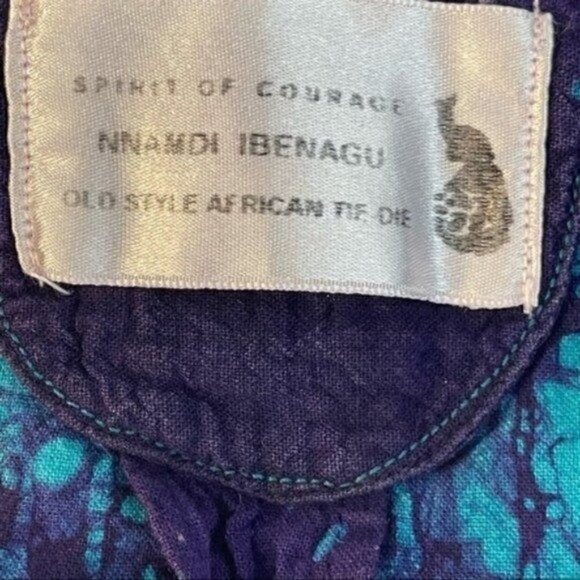 NNAMDI Ibenagu Spirit of Courage old style African tie dye sleeveless dress med - Picture 12 of 13